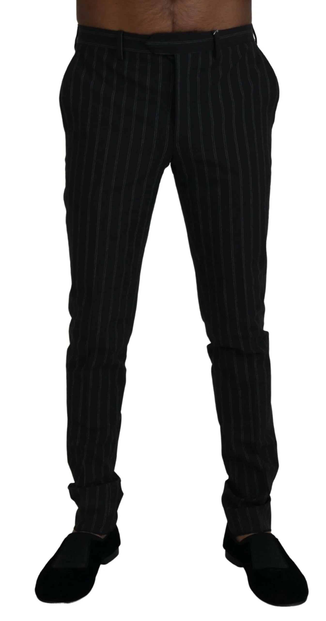 BENCIVENGA Black Stripes Viscose Dress Pants - IT46 | S - Trousers