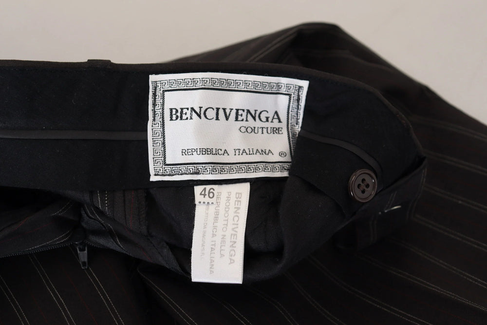 BENCIVENGA Black Stripes Viscose Dress Pants - IT46 | S - Trousers