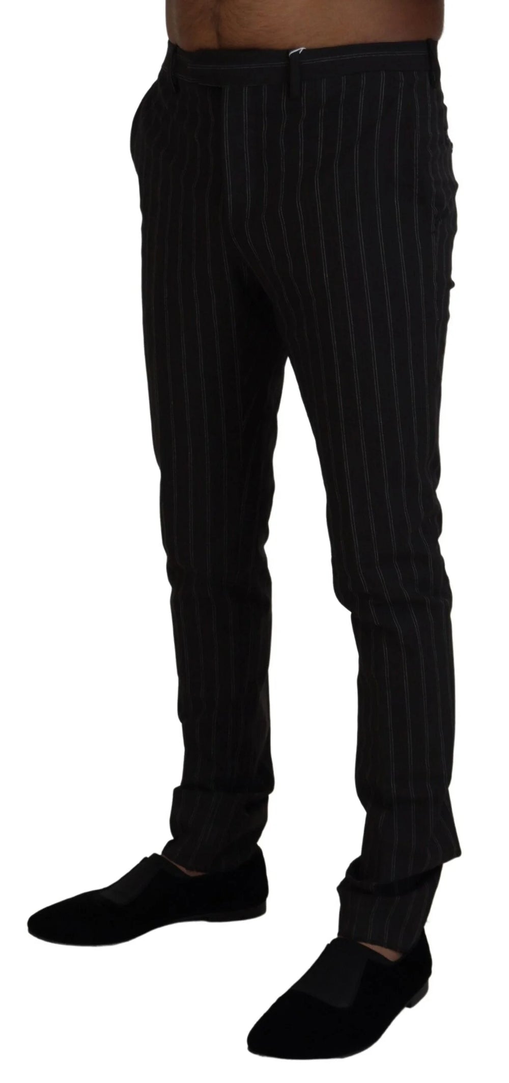 BENCIVENGA Black Stripes Viscose Dress Pants - IT46 | S - Trousers