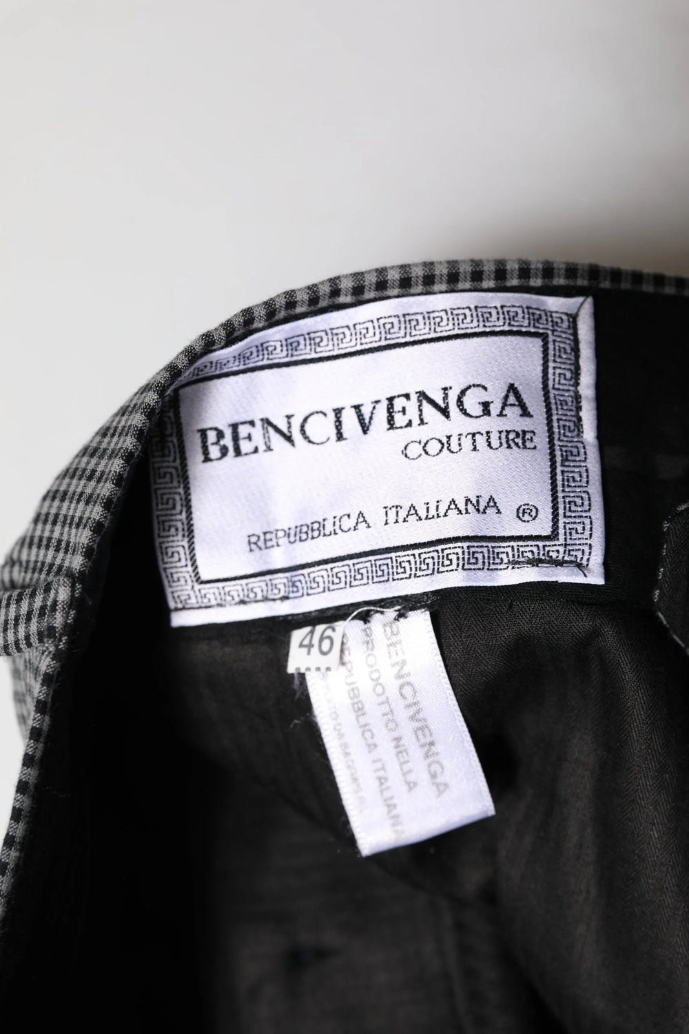 BENCIVENGA Black White Checkered Tapered Dress Pants - IT46 | S - Trousers