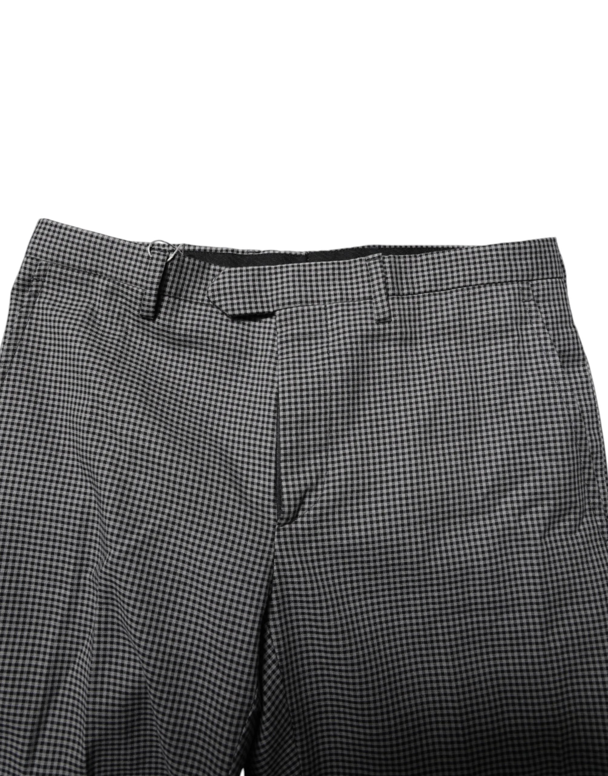 BENCIVENGA Black White Checkered Tapered Dress Pants - IT46 | S - Trousers
