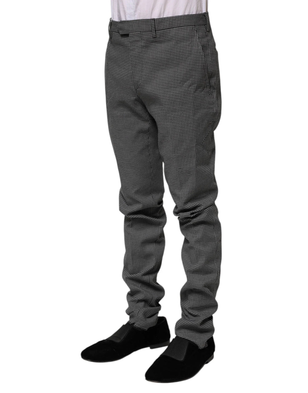 BENCIVENGA Black White Checkered Tapered Dress Pants - IT46 | S - Trousers