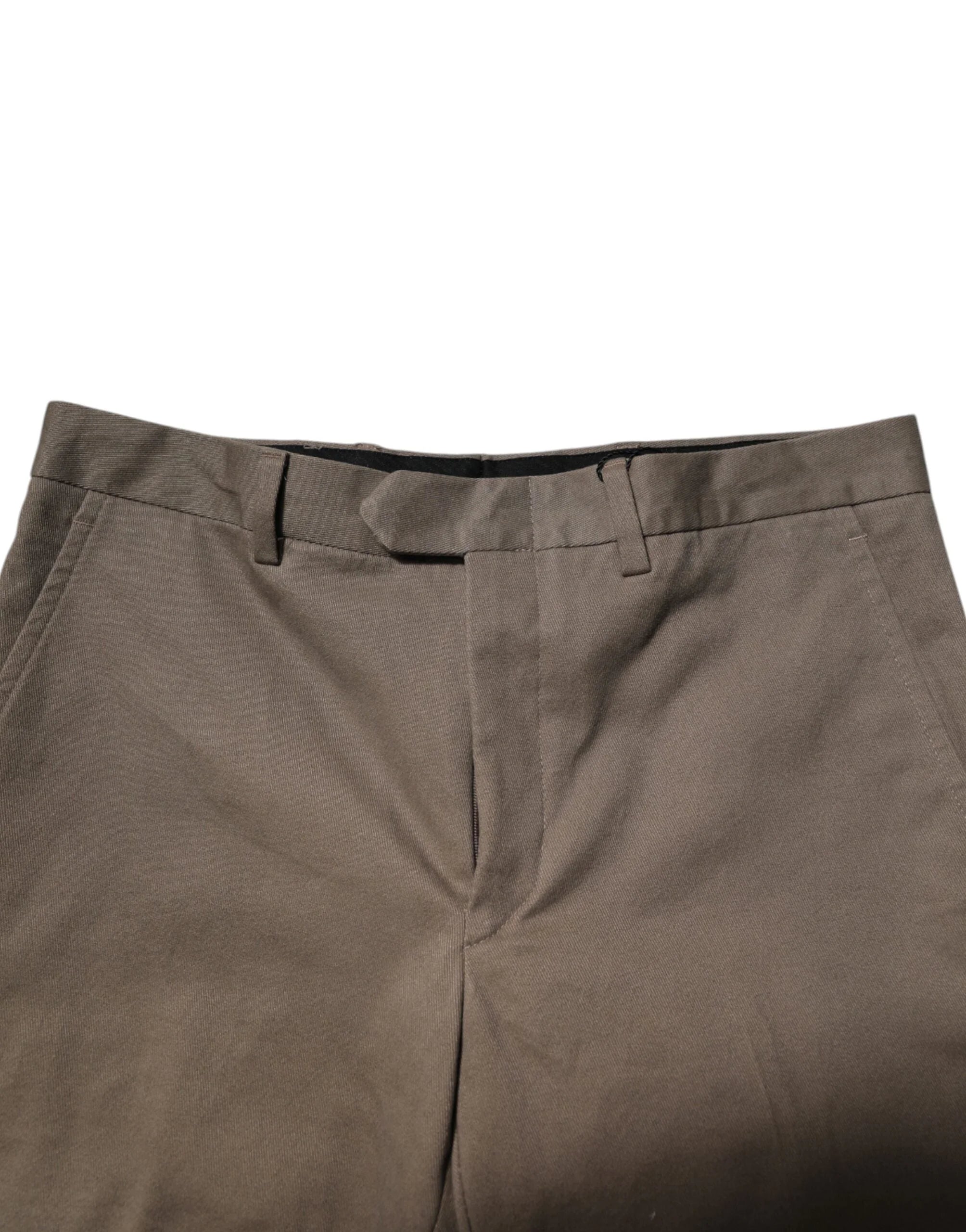 BENCIVENGA Brown Cotton Tapered Formal Dress Pants - IT46 | S