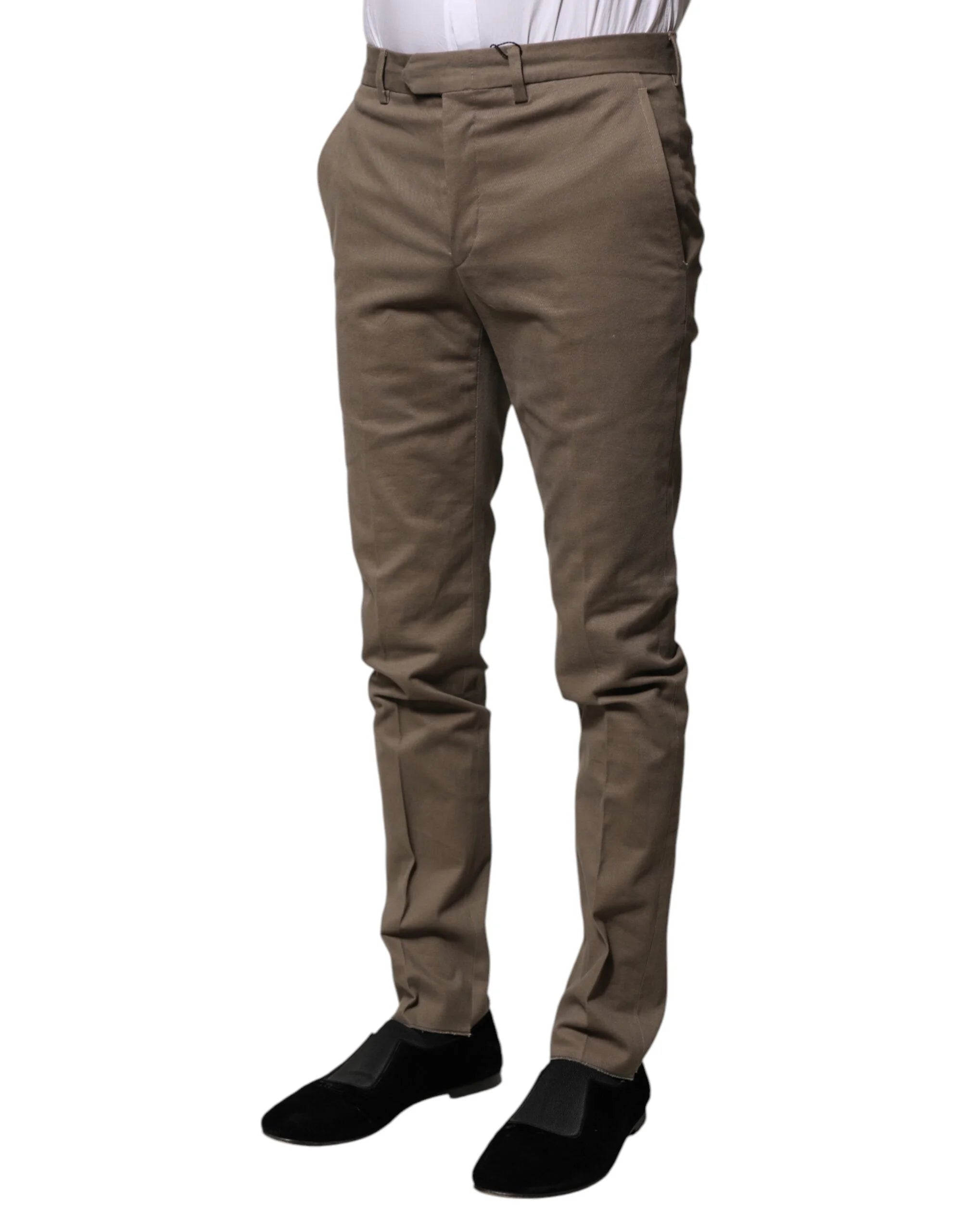 BENCIVENGA Brown Cotton Tapered Formal Dress Pants - IT46 | S - Trousers