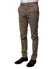BENCIVENGA Brown Cotton Tapered Formal Dress Pants - IT46 | S - Trousers