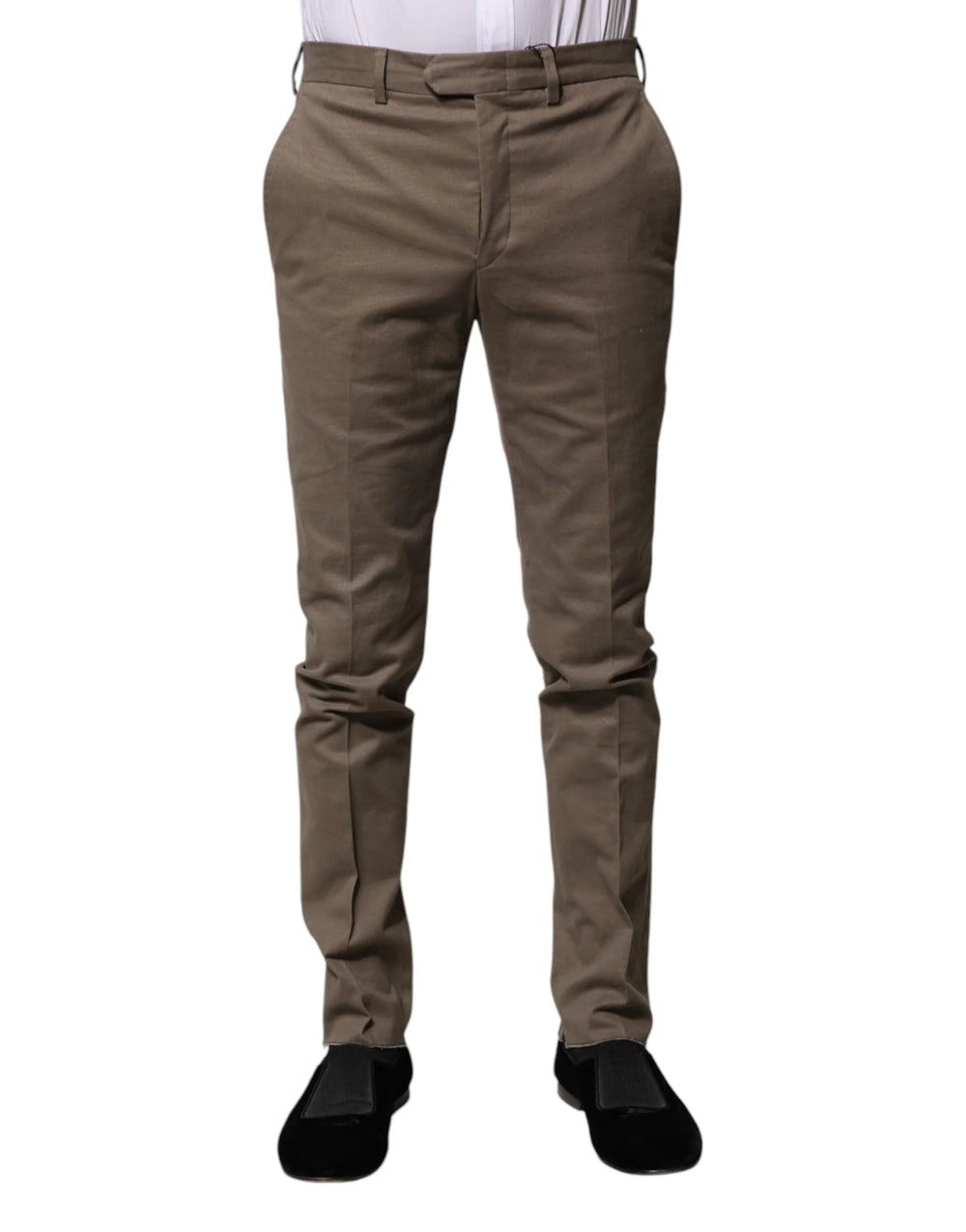 BENCIVENGA Brown Cotton Tapered Formal Dress Pants - IT46 | S - Trousers