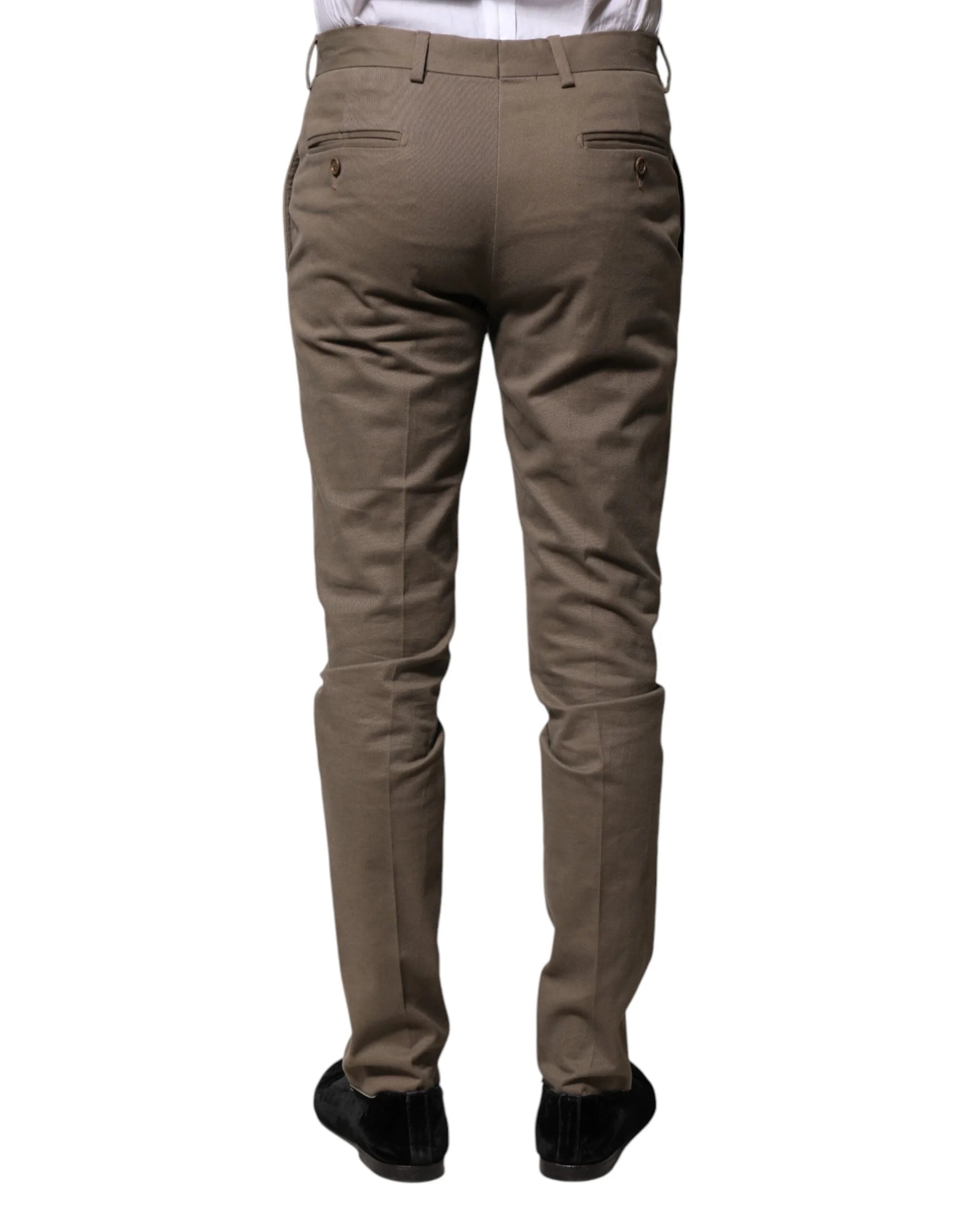 BENCIVENGA Brown Cotton Tapered Formal Dress Pants - IT46 | S - Trousers