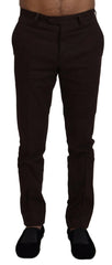 BENCIVENGA Brown Cotton Tapered Formal Men Pants - IT48 | M