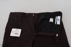 BENCIVENGA Brown Cotton Tapered Formal Men Pants - IT48 | M