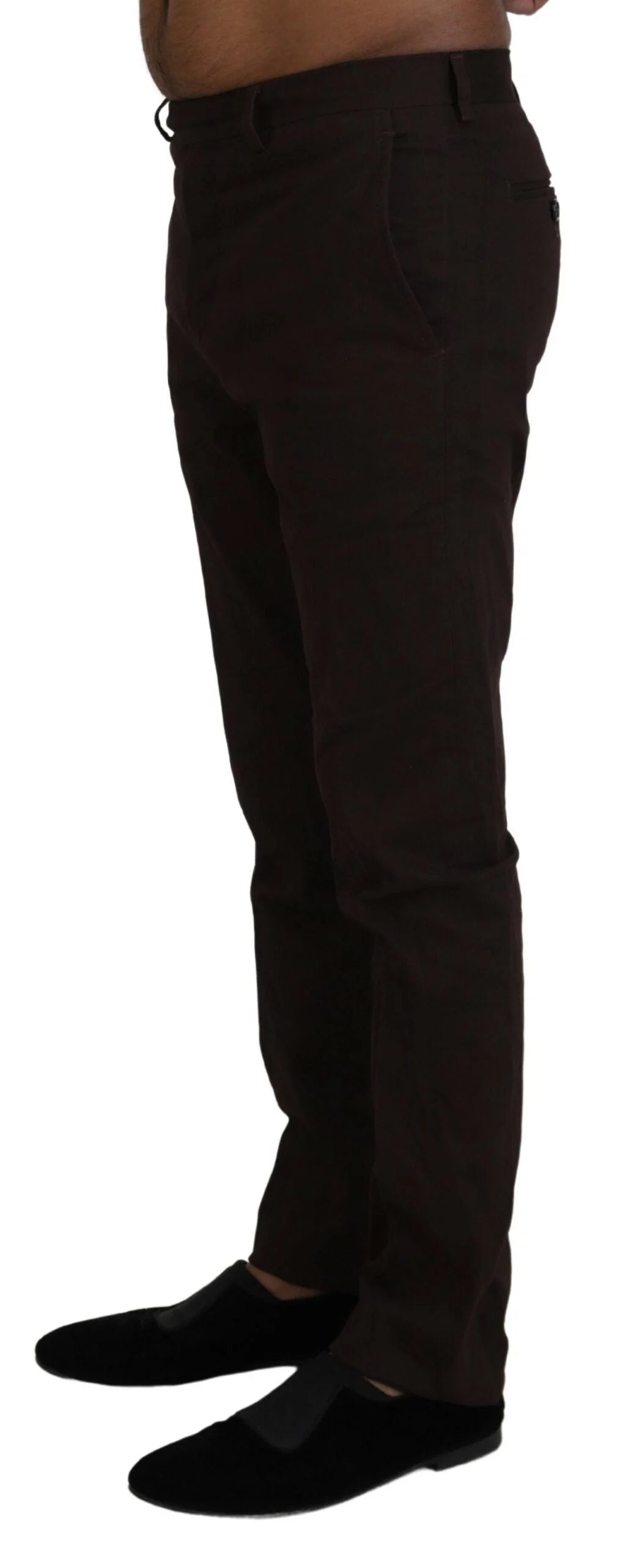 BENCIVENGA Brown Cotton Tapered Formal Men Pants - IT48 | M