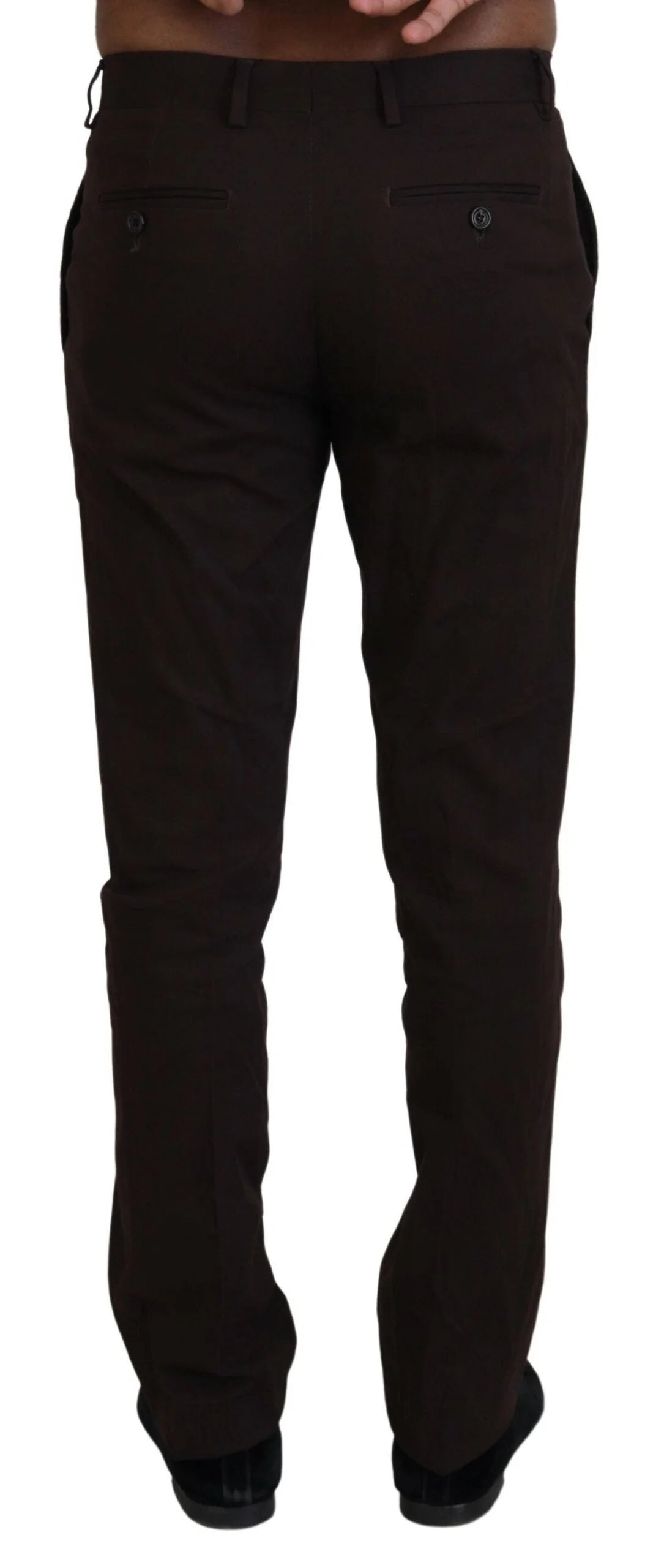 BENCIVENGA Brown Cotton Tapered Formal Men Pants - IT48 | M