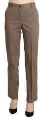 BENCIVENGA Brown High Waist Straight Dress Trouser Pants - Trousers