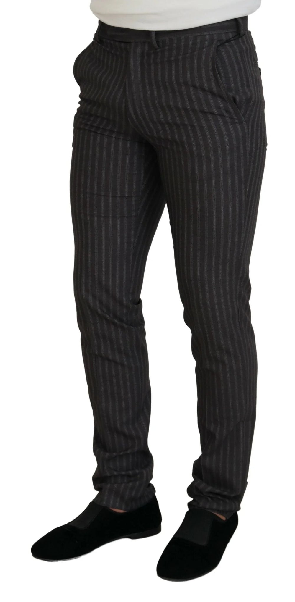 BENCIVENGA Brown Stripes Slim Fit Men Pants - Trousers