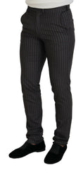 BENCIVENGA Brown Stripes Slim Fit Men Pants - Trousers