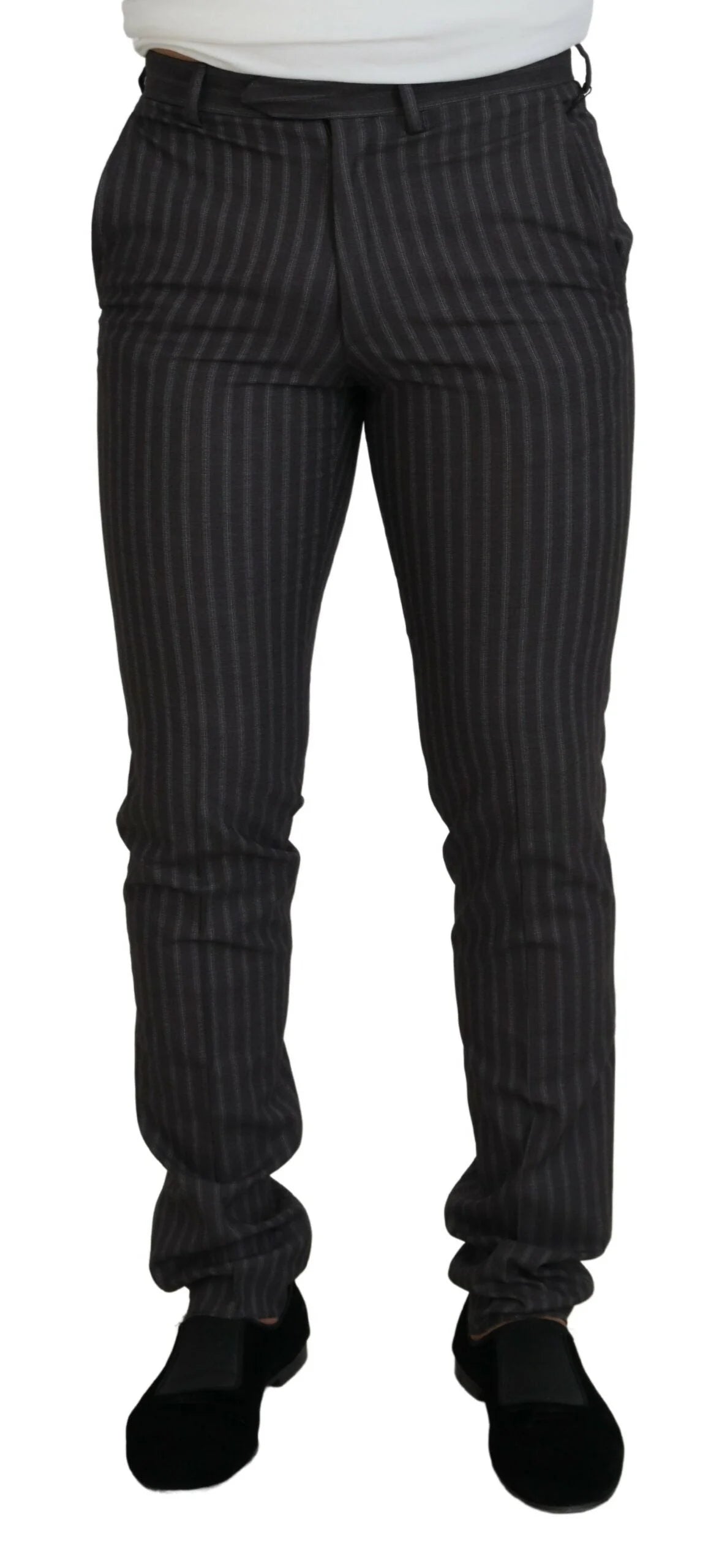 BENCIVENGA Brown Stripes Slim Fit Men Pants - Trousers