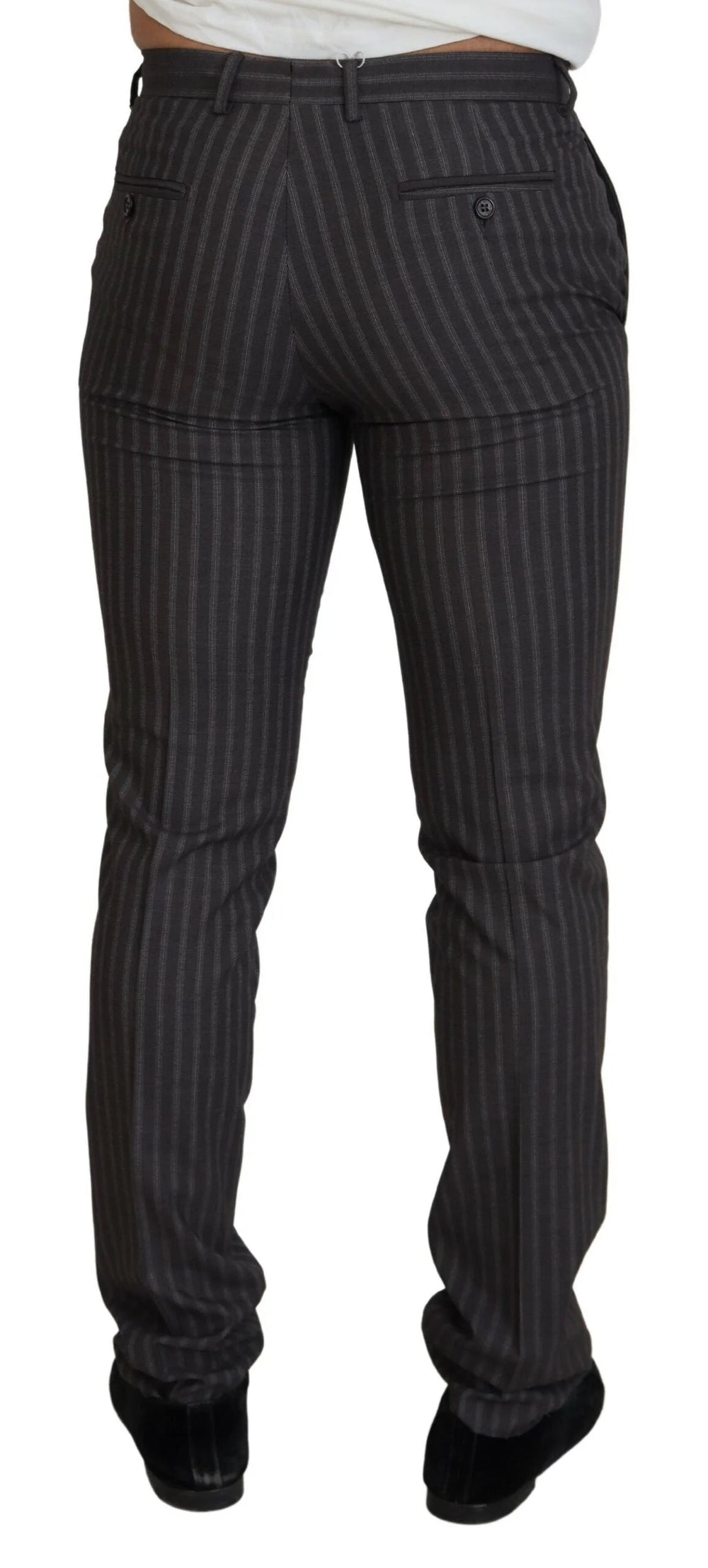 BENCIVENGA Brown Stripes Slim Fit Men Pants - Trousers