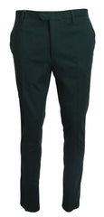 BENCIVENGA Dark Green Cotton Skinny Men Pants - IT46 | S - Chinos
