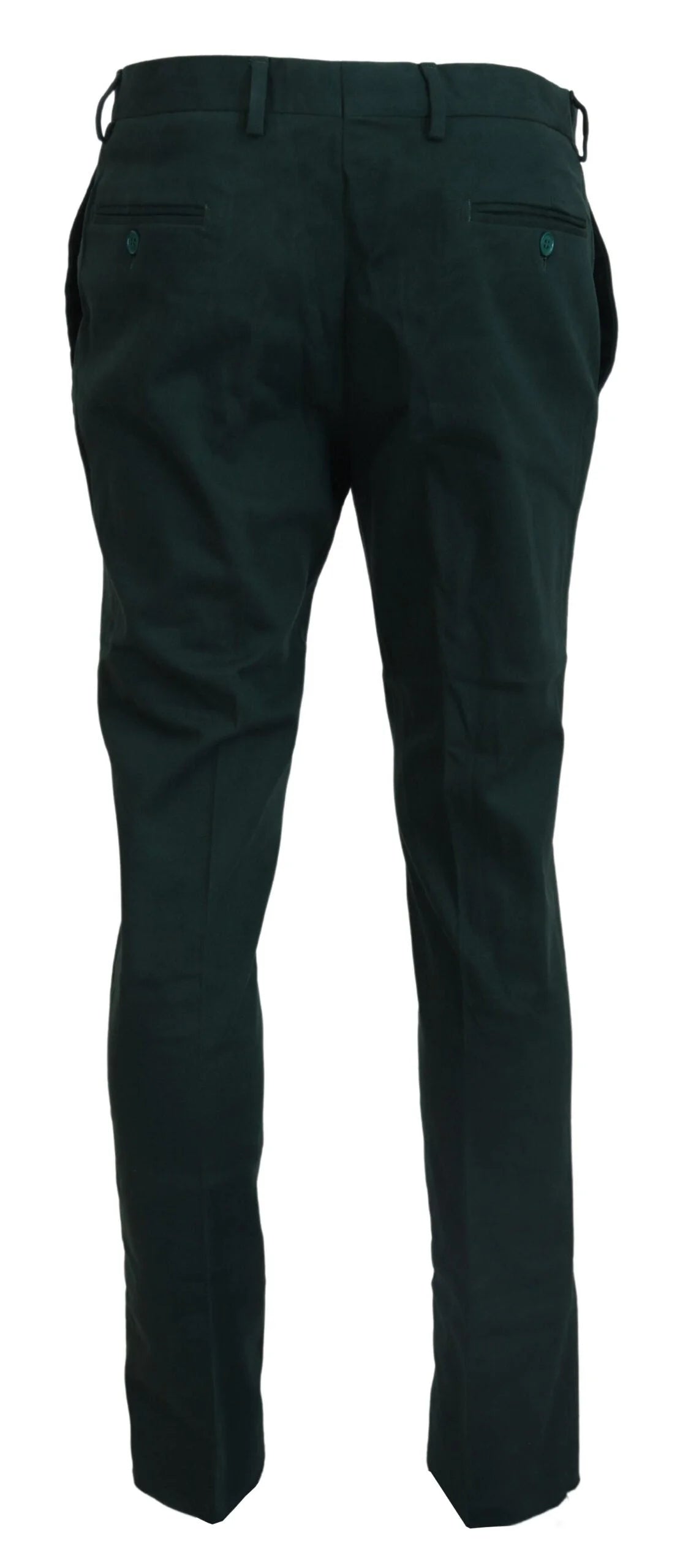 BENCIVENGA Dark Green Cotton Skinny Men Pants - IT46 | S - Chinos