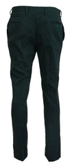 BENCIVENGA Dark Green Cotton Skinny Men Pants - IT46 | S - Chinos