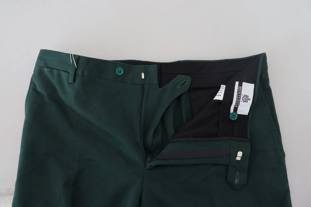 BENCIVENGA Dark Green Cotton Skinny Men Pants - IT46 | S - Chinos