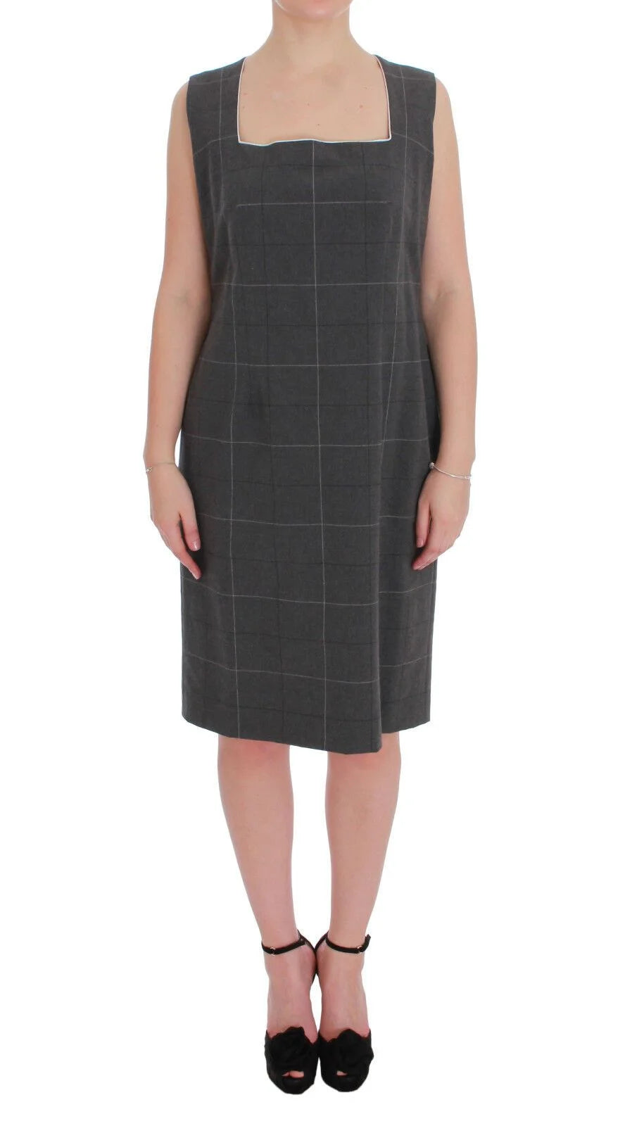 BENCIVENGA Gray Checkered Cotton Blazer Dress Set Suit - IT50 | XXL - Pant Suits