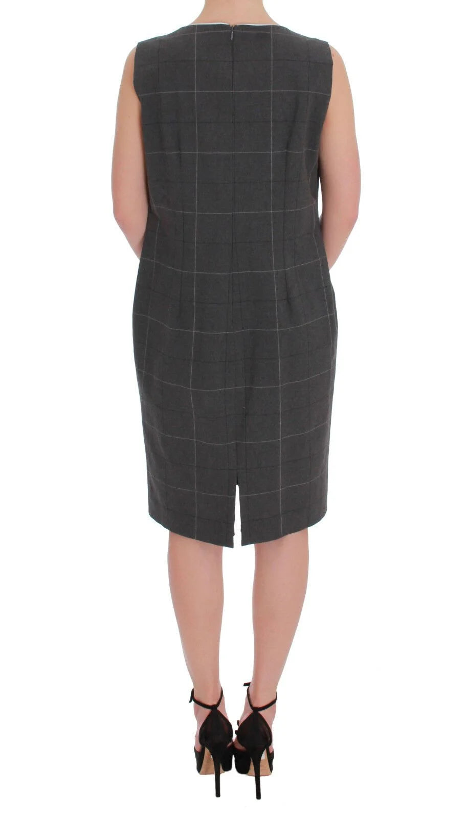 BENCIVENGA Gray Checkered Cotton Blazer Dress Set Suit - IT50 | XXL - Pant Suits