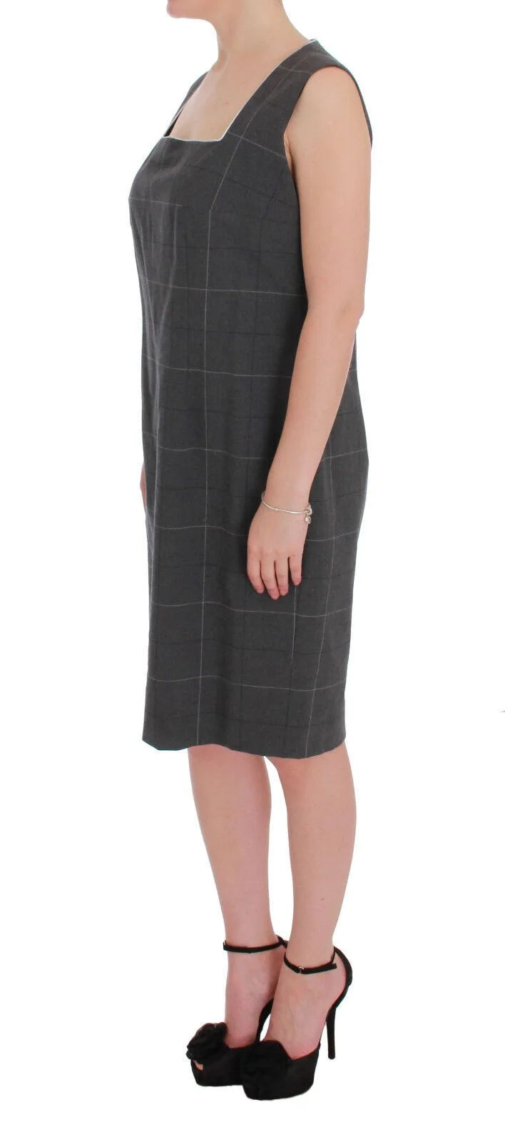 BENCIVENGA Gray Checkered Cotton Blazer Dress Set Suit - IT50 | XXL - Pant Suits