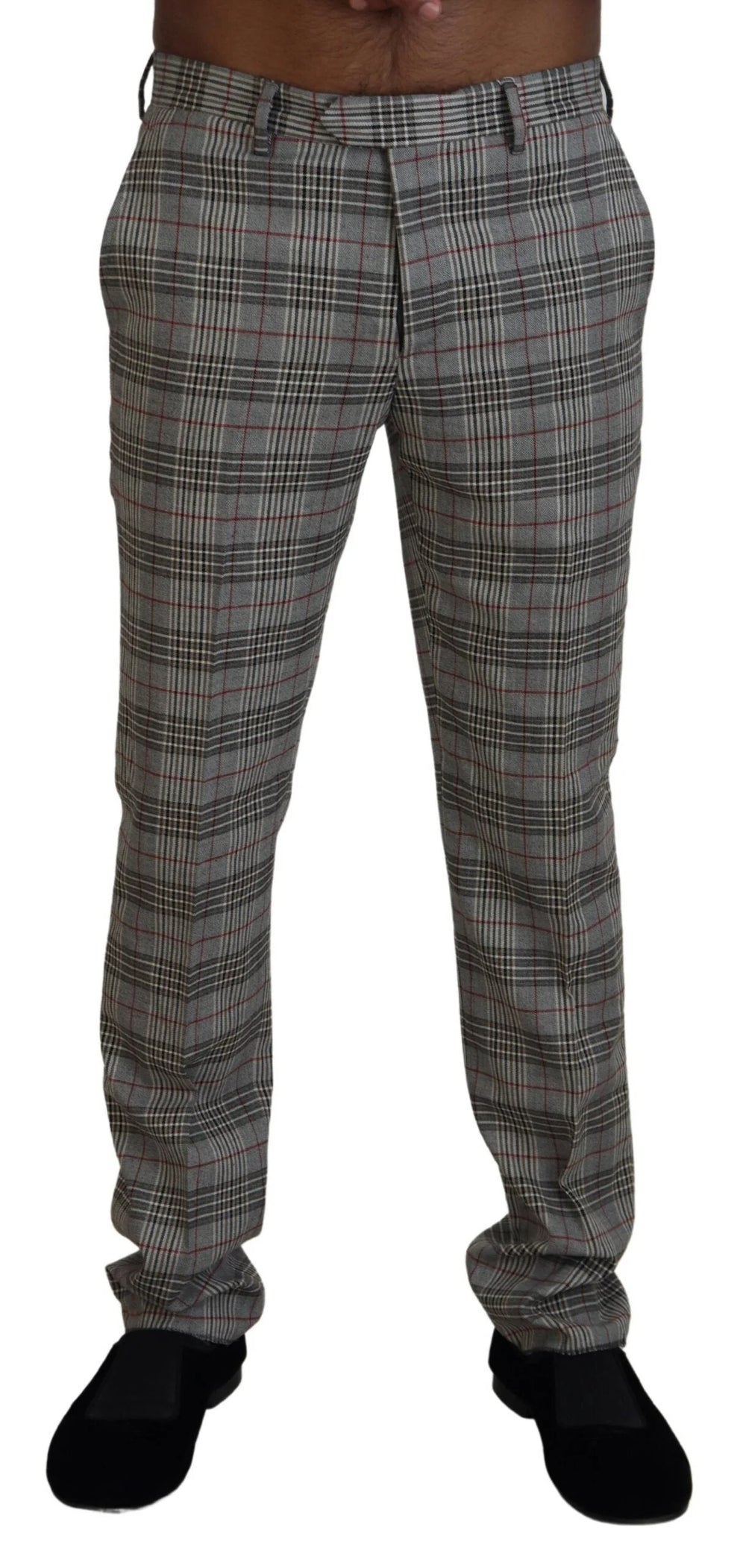 BENCIVENGA Gray Checkered Skinny Men Pants - IT46 | S - Trousers
