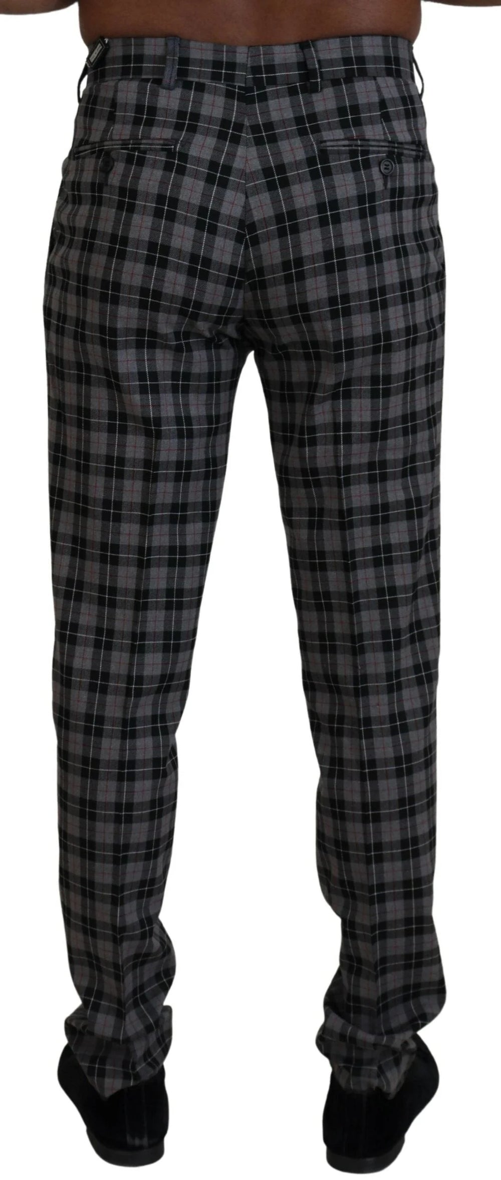 BENCIVENGA Gray Checkered Slim Fit Men Pants - IT46 | S - Chinos