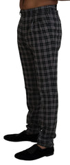 BENCIVENGA Gray Checkered Slim Fit Men Pants - IT46 | S - Chinos