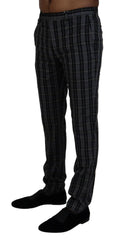 BENCIVENGA Gray Checkered Slim Fit Men Pants - IT46 | S - Chinos