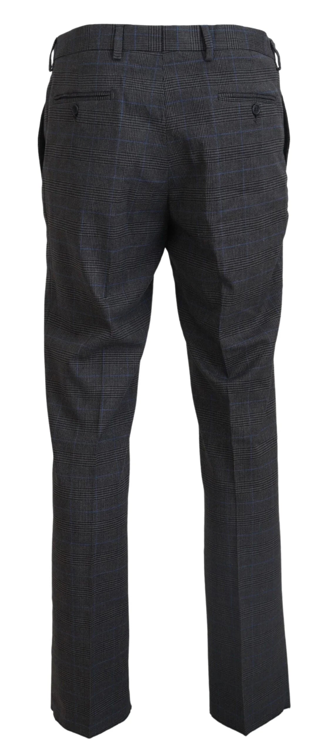 BENCIVENGA Gray Checkered Wool Dress Formal Pants - IT54 | XL - Trousers