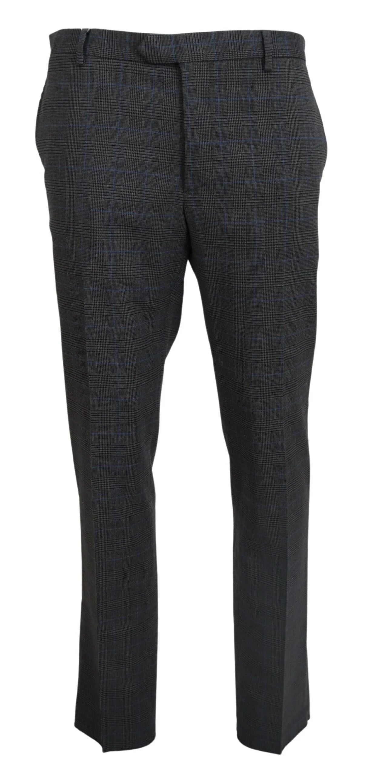 BENCIVENGA Gray Checkered Wool Dress Formal Pants - IT54 | XL - Trousers