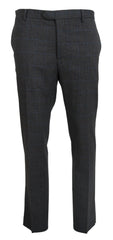 BENCIVENGA Gray Checkered Wool Dress Formal Pants - IT54 | XL - Trousers