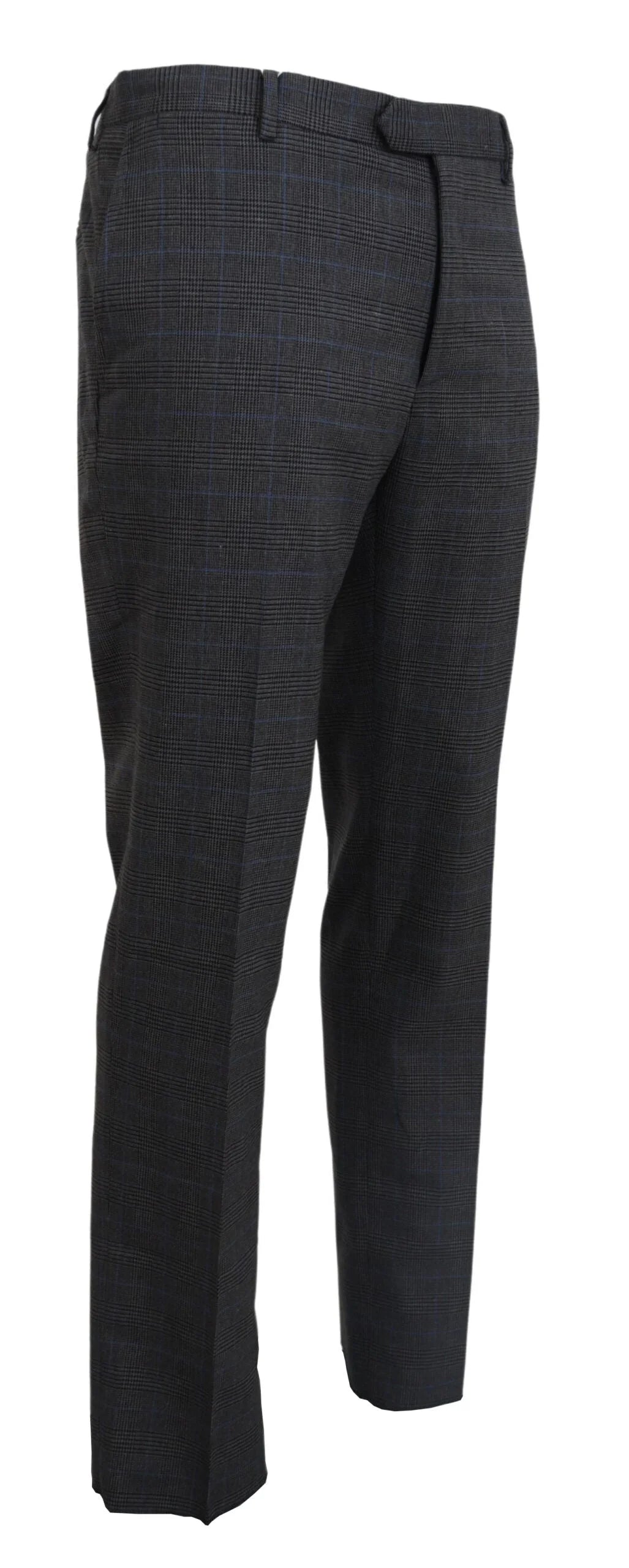 BENCIVENGA Gray Checkered Wool Dress Formal Pants - IT54 | XL - Trousers