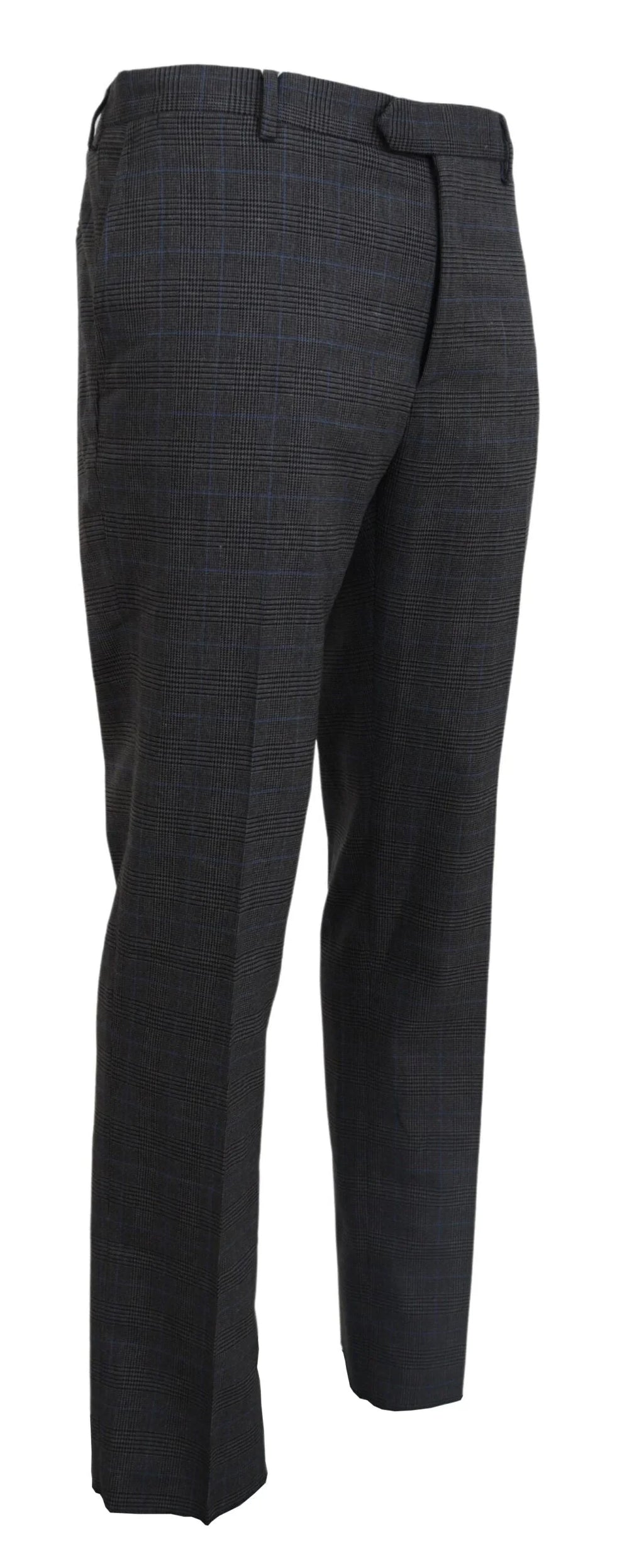 BENCIVENGA Gray Checkered Wool Dress Formal Pants - IT54 | XL - Trousers