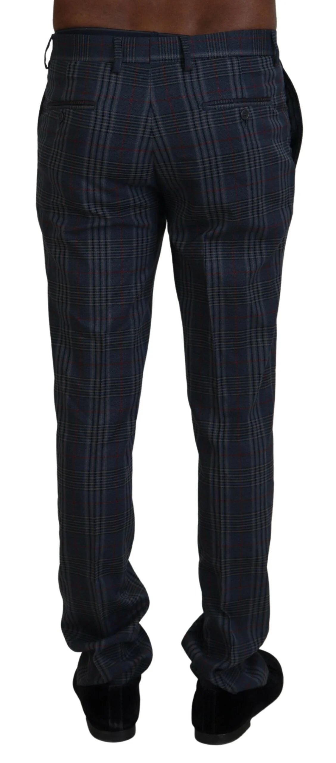 BENCIVENGA Gray Pure Wool Men Checkered Pants - IT46 | S - Trousers
