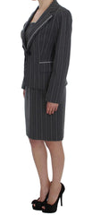 BENCIVENGA Gray Stretch Suit Sheath Dress & Blazer Set - Pant Suits