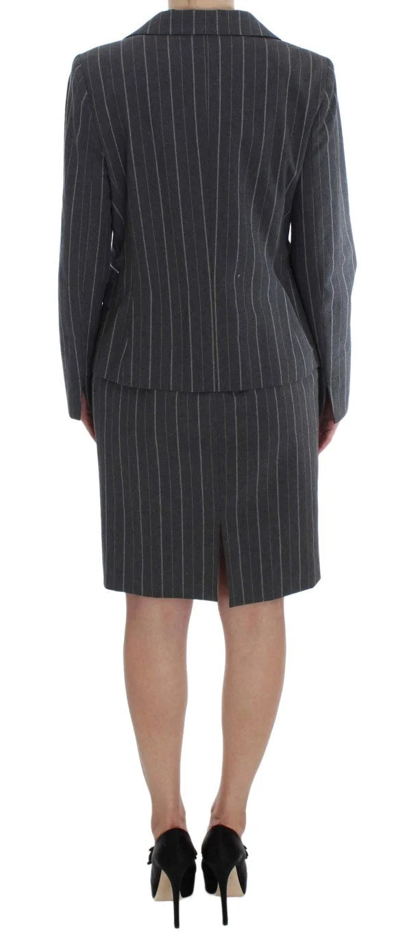 BENCIVENGA Gray Stretch Suit Sheath Dress & Blazer Set - Pant Suits