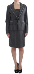 BENCIVENGA Gray Stretch Suit Sheath Dress & Blazer Set - Pant Suits