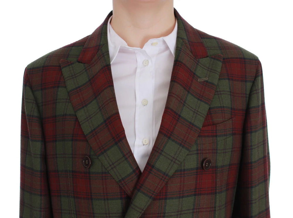 BENCIVENGA Green Wool Double Breasted Bordeaux - IT54 | XXL - Sport Jackets