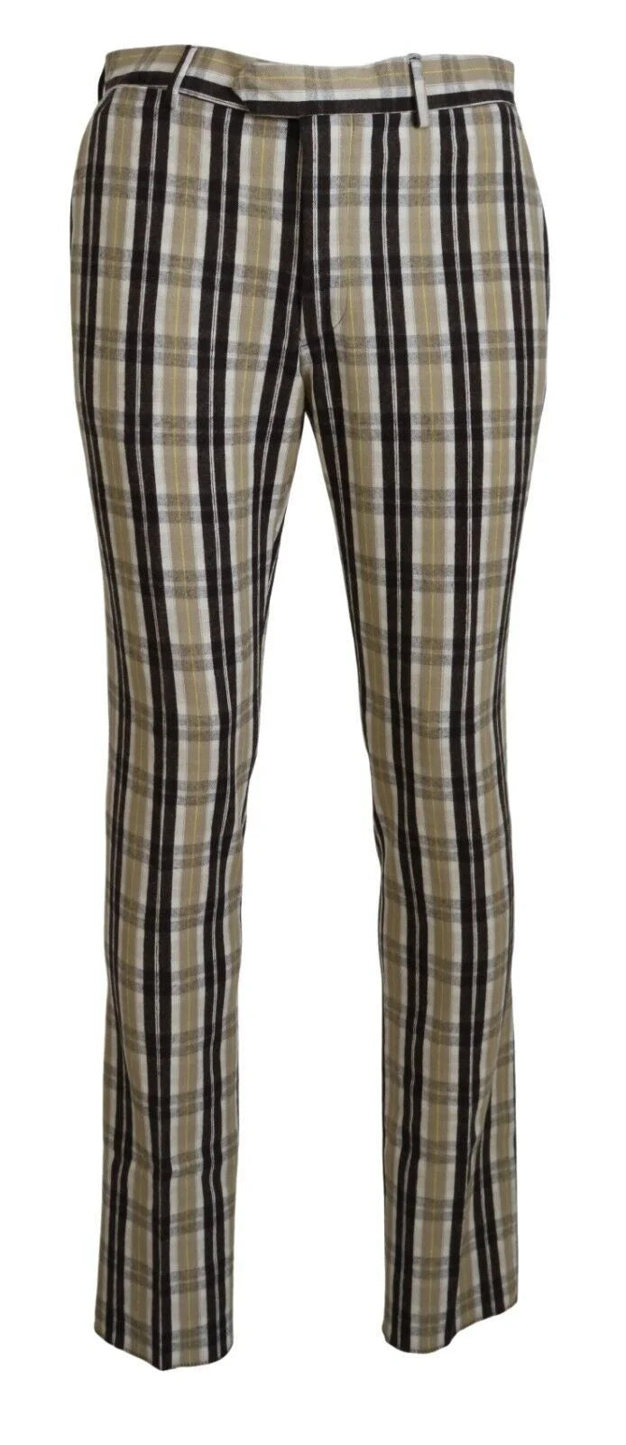 BENCIVENGA Multicolor Checkered Cotton Straight Fit Men Pants - Trousers