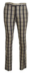 BENCIVENGA Multicolor Checkered Cotton Straight Fit Men Pants - Trousers