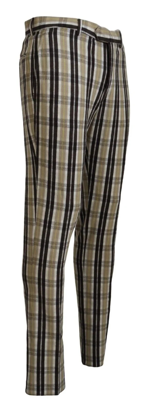 BENCIVENGA Multicolor Checkered Cotton Straight Fit Men Pants - Trousers