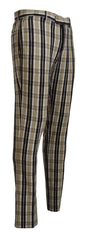 BENCIVENGA Multicolor Checkered Cotton Straight Fit Men Pants - Trousers