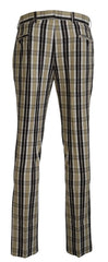 BENCIVENGA Multicolor Checkered Cotton Straight Fit Men Pants - Trousers