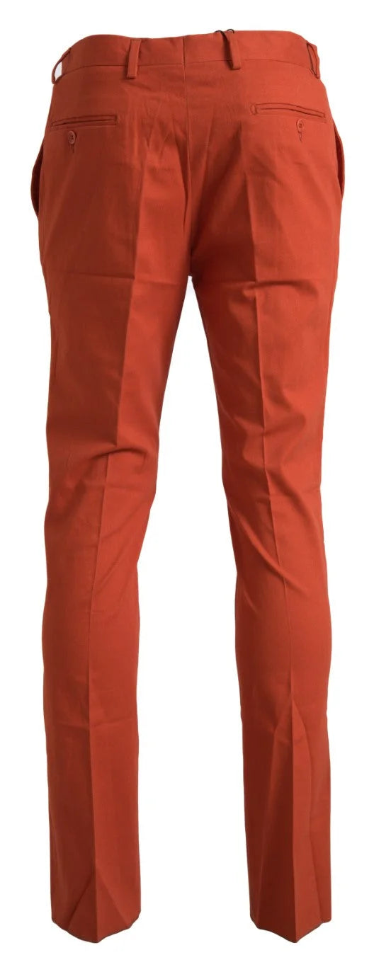 BENCIVENGA Orange Straight Fit Men Formal Trousers Pants - Trousers