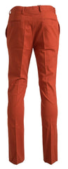 BENCIVENGA Orange Straight Fit Men Formal Trousers Pants - Trousers