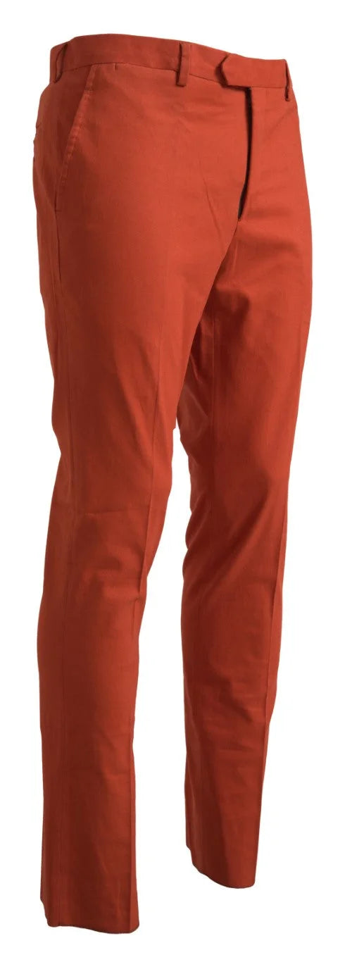 BENCIVENGA Orange Straight Fit Men Formal Trousers Pants - Trousers
