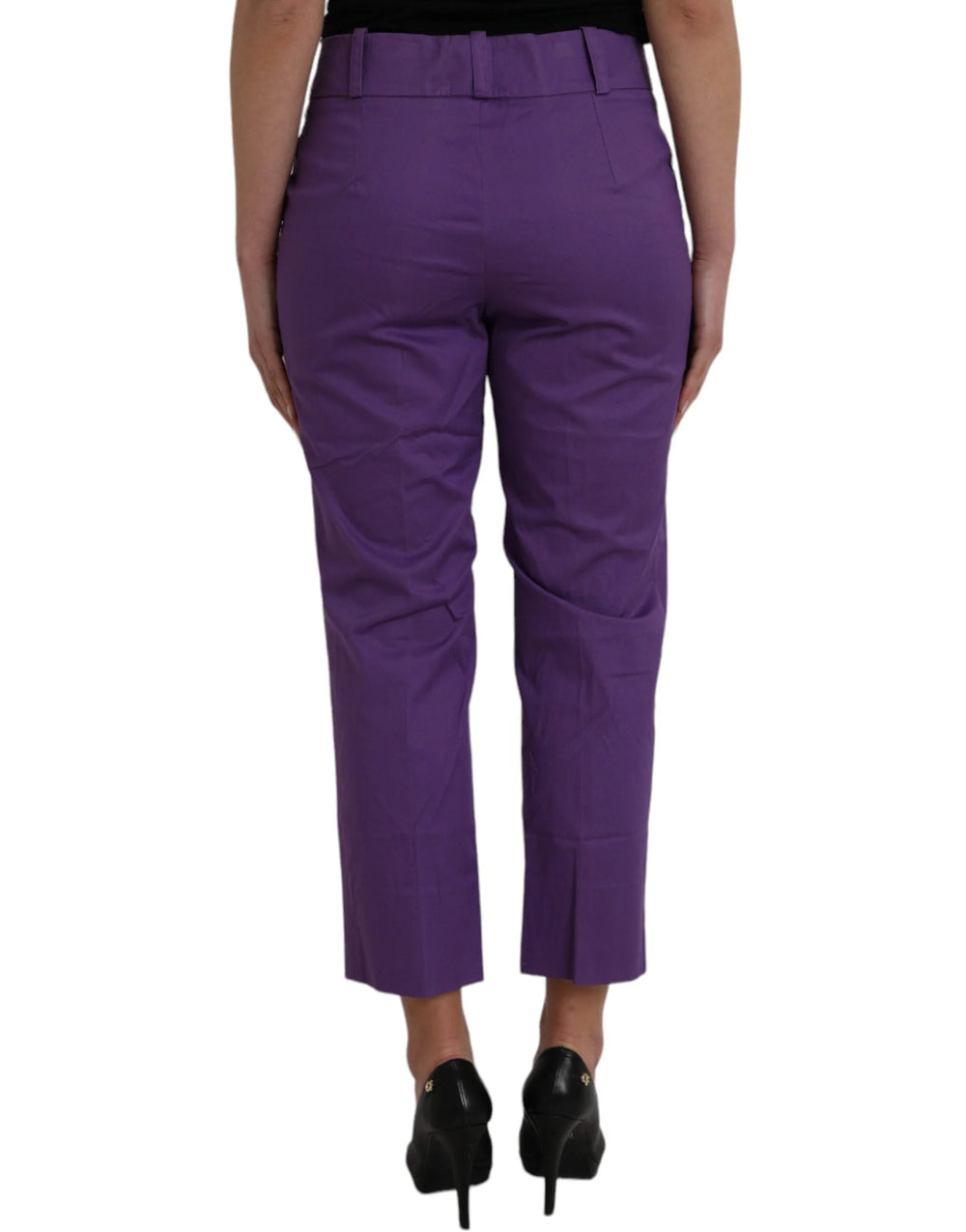 BENCIVENGA Purple Cotton MidWaist Straight Cropped Pants - IT48|XXL - Trousers